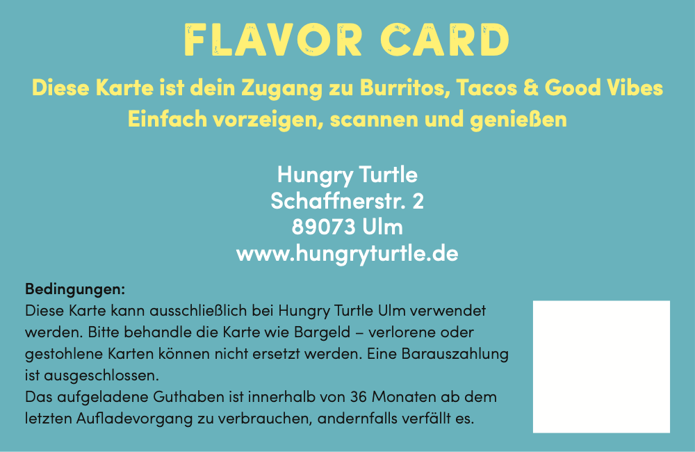 Flavor Card Rückseite